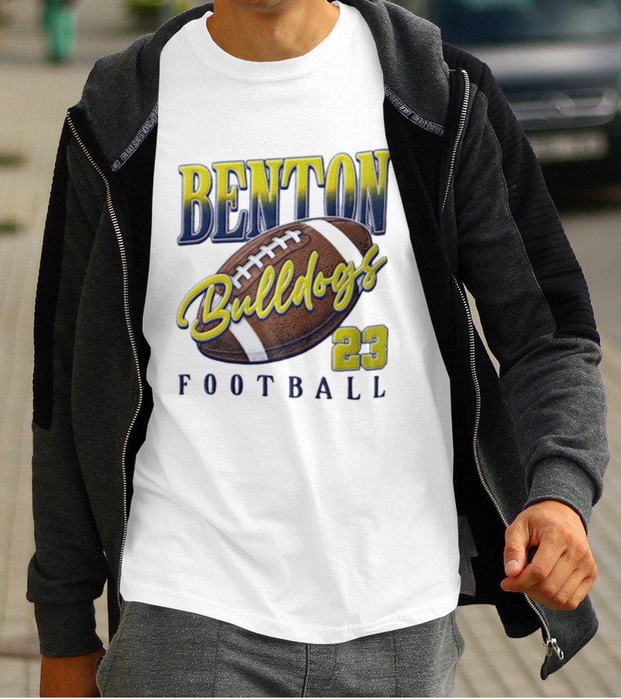 Benton Bulldogs 23 Football Team Spirit Fan Gear T-Shirt