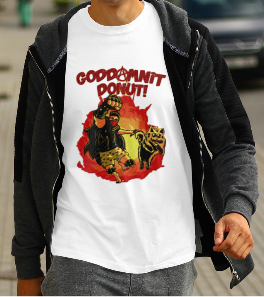 Goddamnit Donut Dungeon Crawler Carl With Mask And Cat T-Shirt