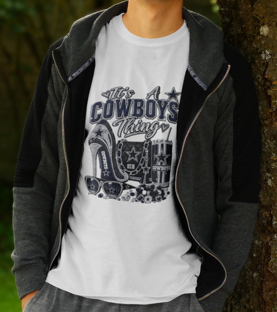 Dallas Cowboys Rhinestone High Heel Purse Tumbler Sunglasses It's A Cowboys Thing T-Shirt