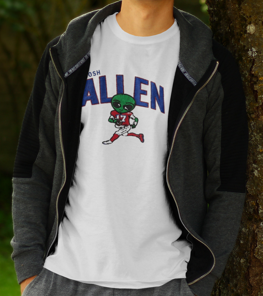 Josh Allen Buffalo Bills Alien 17 Football Player Running T-Shirt