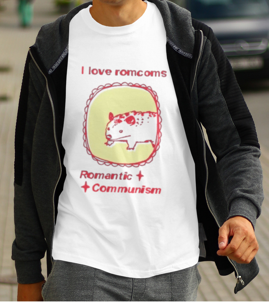 Opossum I Love Romcoms Romantic Communism T-Shirt