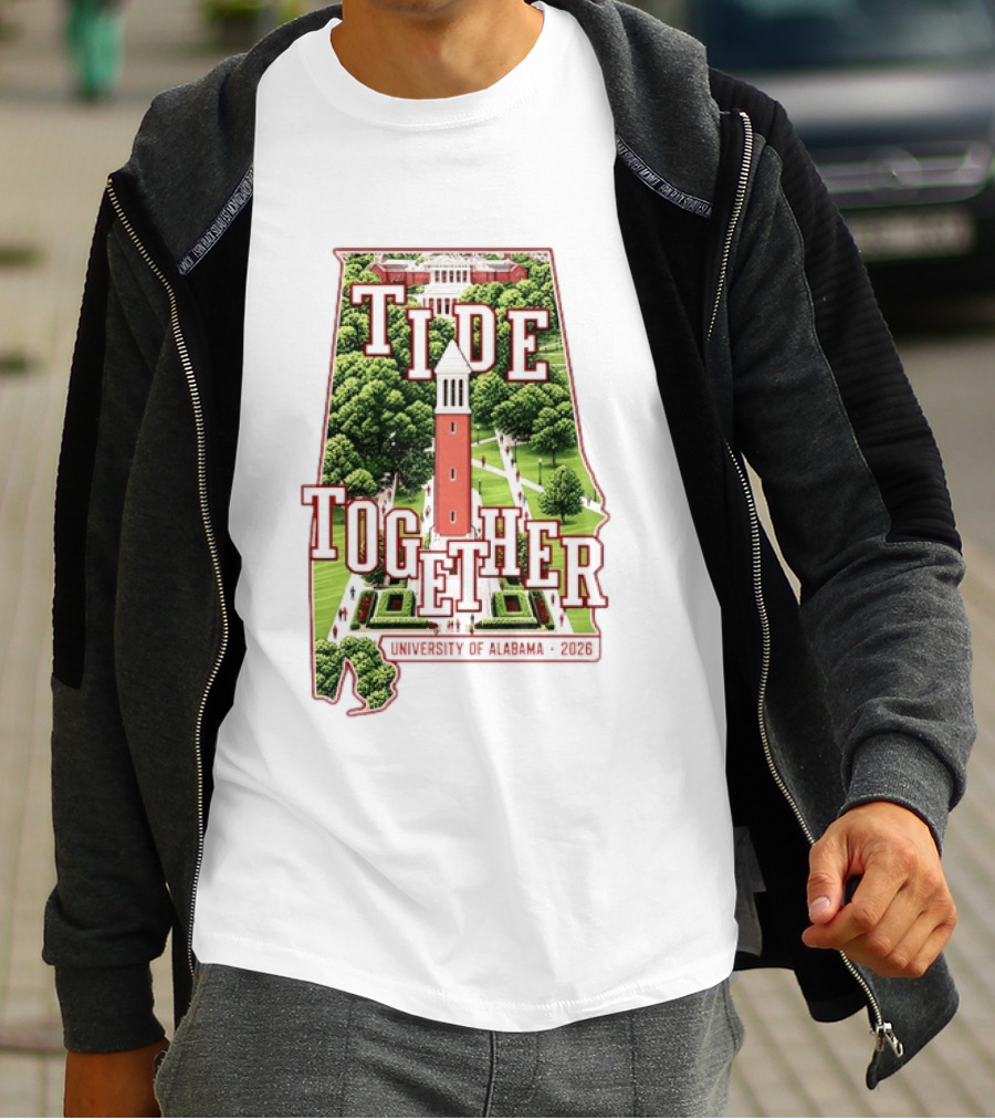 University Of Alabama 2026 Tide Together Alabama Map T-Shirt