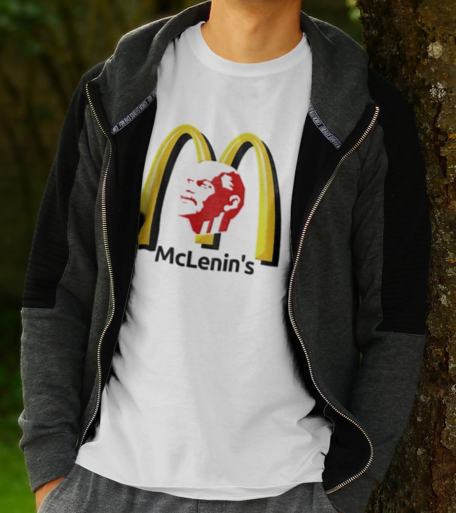 Vladimir Lenin Red Face McLenin's Yellow Arches T-Shirt