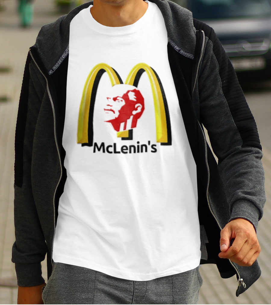 Vladimir Lenin Red Face McLenin's Yellow Arches T-Shirt