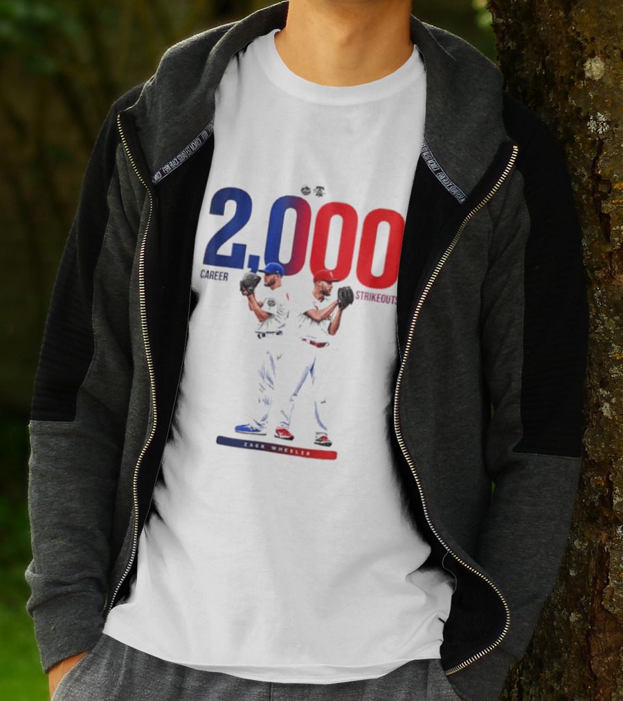 Zack Wheeler 2000 Career Strikeouts NY Mets Philadelphia Phillies T-Shirt