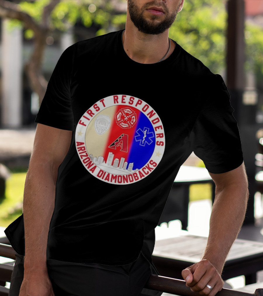 Arizona Diamondbacks First Responders Police Fire Dept EMT Appreciation T-Shirt