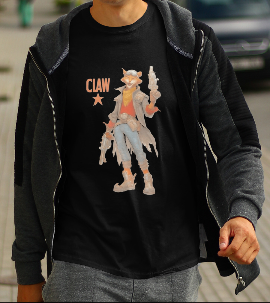 Captain Claw Star Cat With Dual Blasters And Goggles T-Shirt