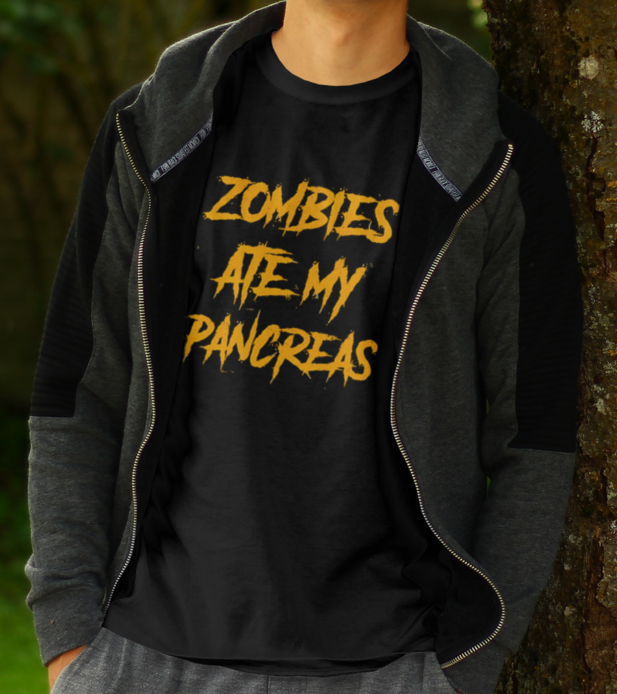 Zombies Ate My Pancreas Halloween Humor Trend T-Shirt