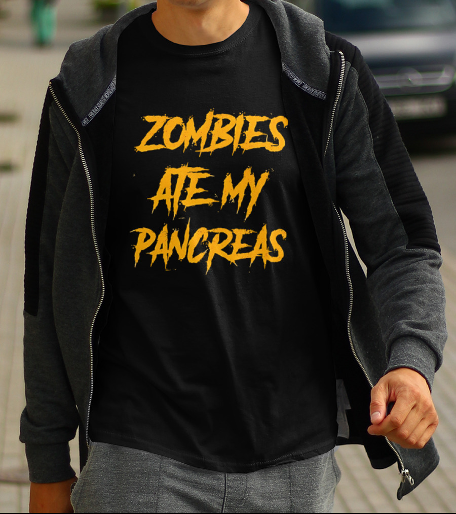 Zombies Ate My Pancreas Halloween Humor Trend T-Shirt