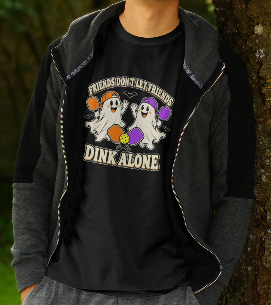 Friends Don't Let Friends Dink Alone Ghostly Pickleball Pals T-Shirt