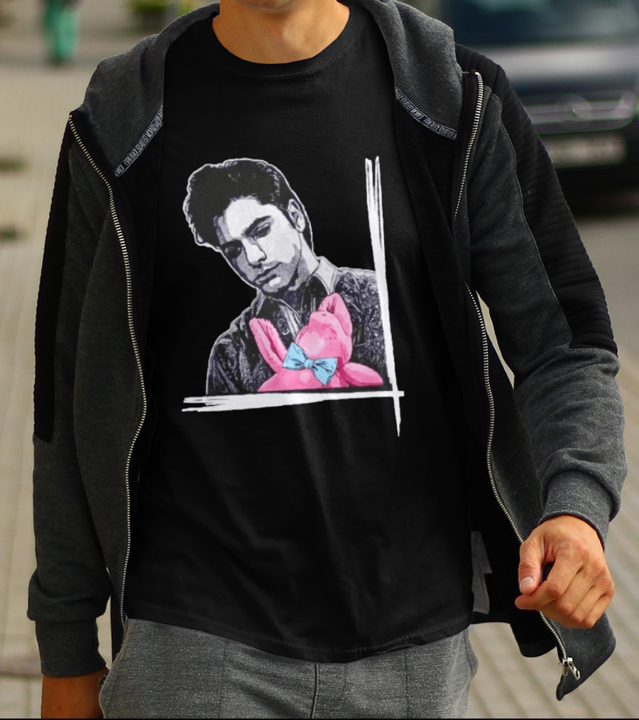 John Stamos Uncle Jesse Pink Bunny With Blue Bow Tie T-Shirt