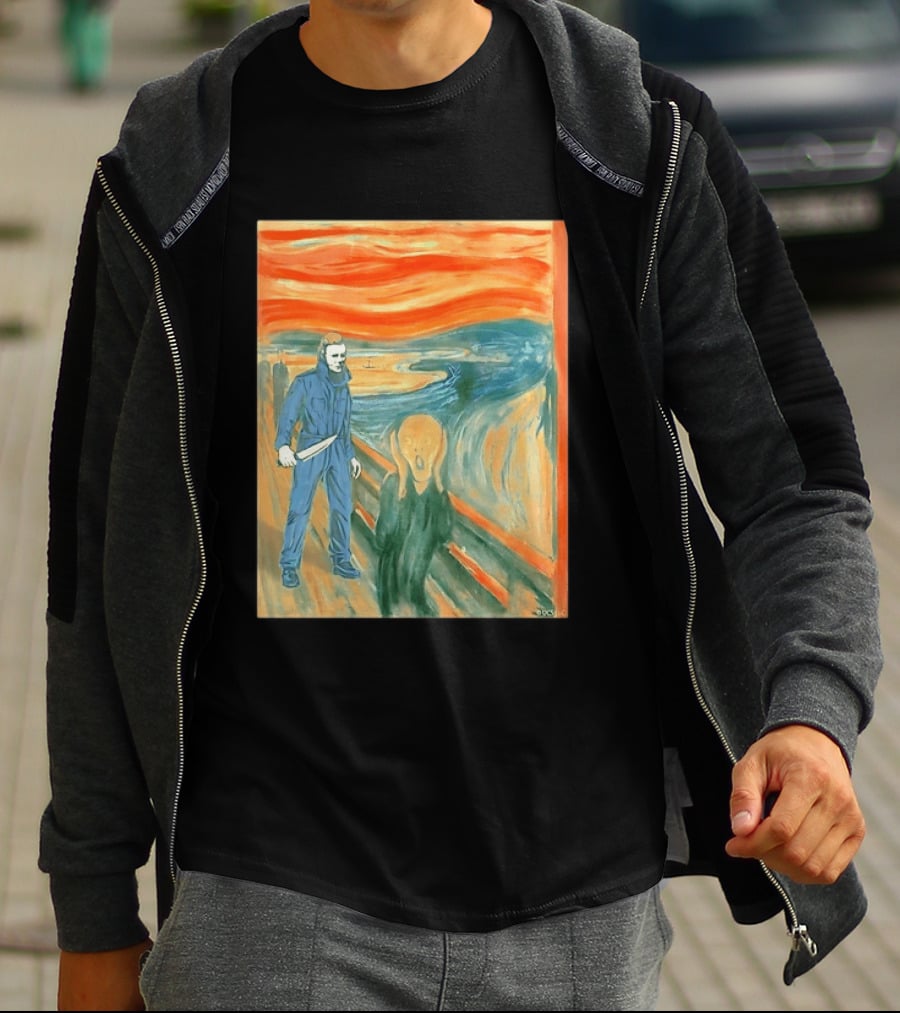 Michael Myers Meets The Scream Edvard Munch Mashup T-Shirt