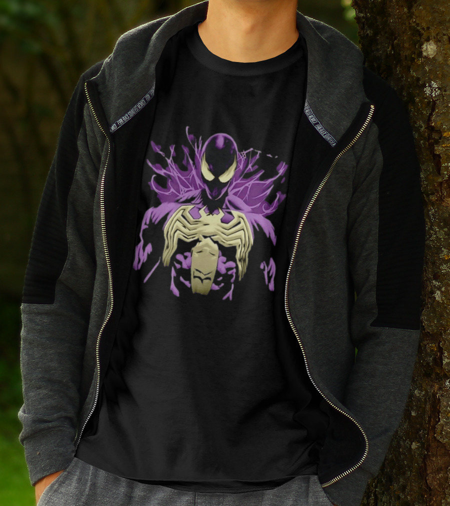 Venom Marvel Symbiote Spider Man Purple Black White T-Shirt