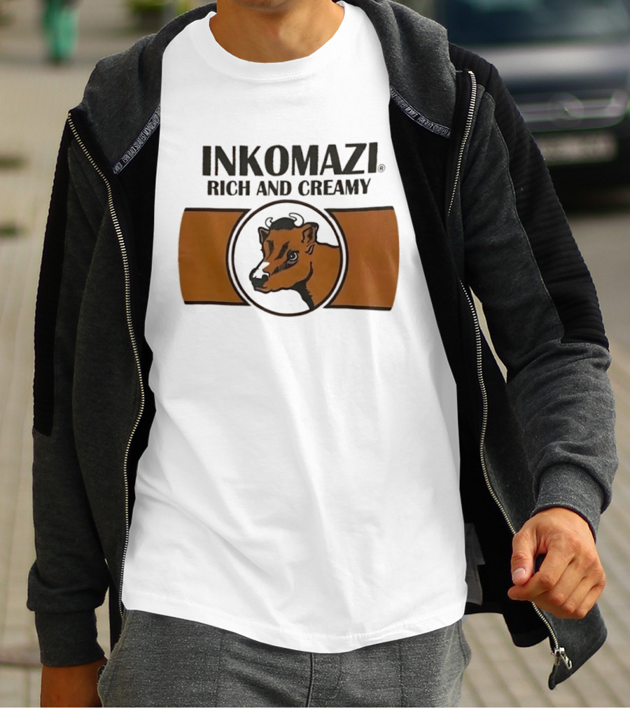 INKOMAZI Rich And Creamy Cow Dairy Iconic Branding T-Shirt
