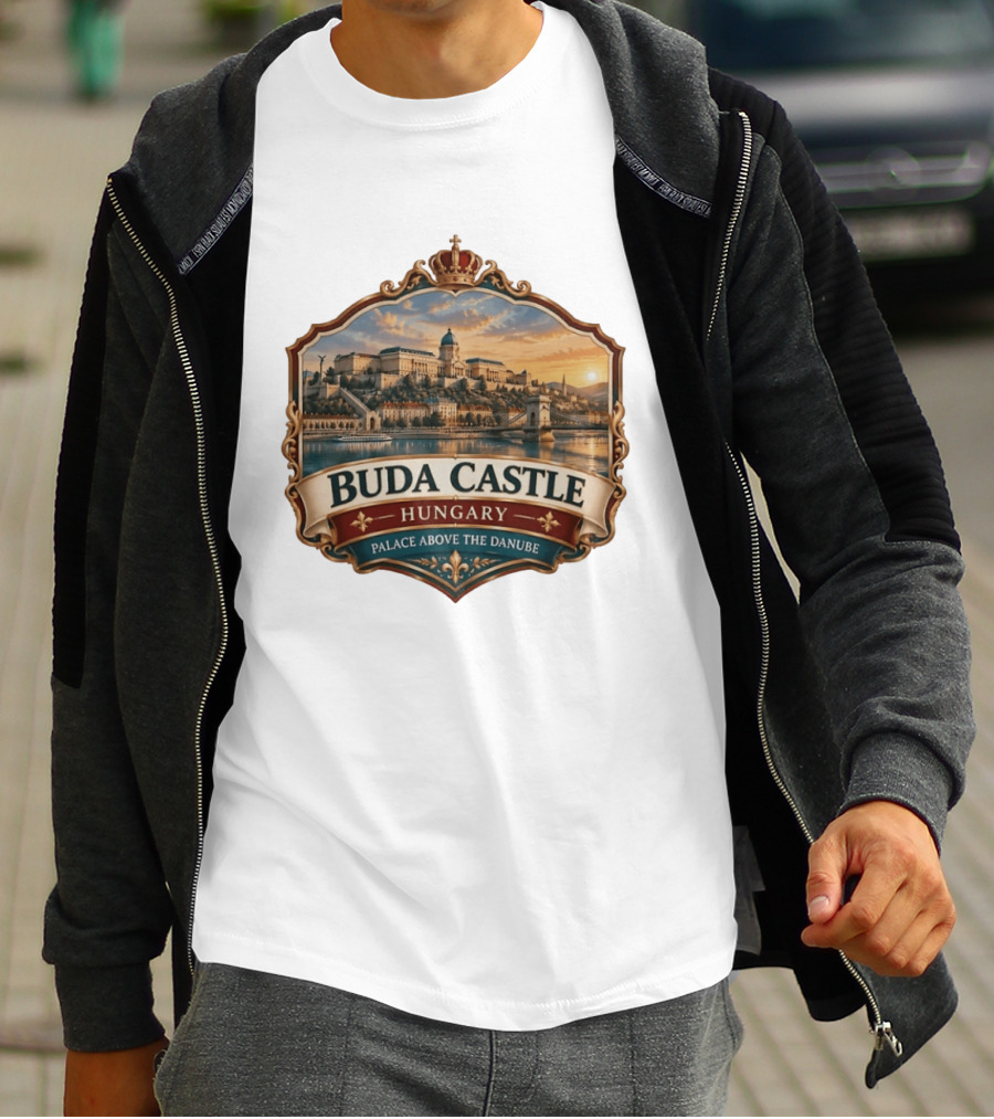 Buda Castle Hungary Palace Above The Danube Majestic Sunset View T-Shirt