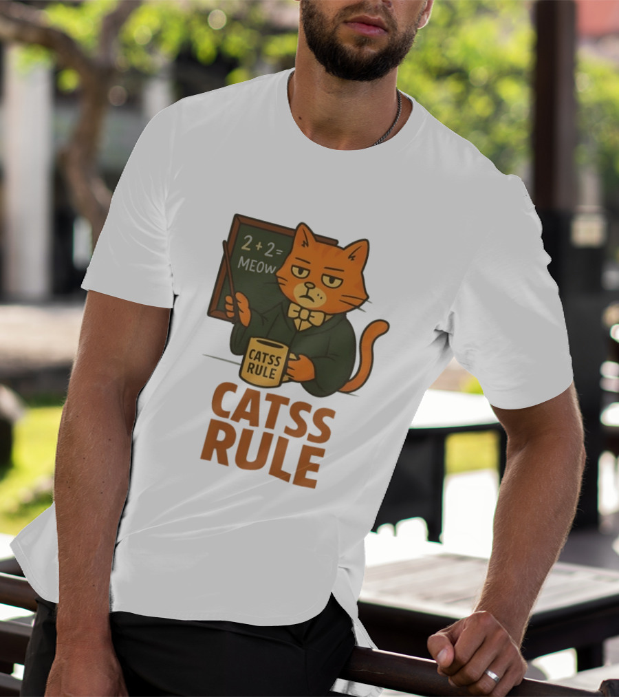 Catss Rule Teacher 2+2 Equals Meow Coffee T-Shirt