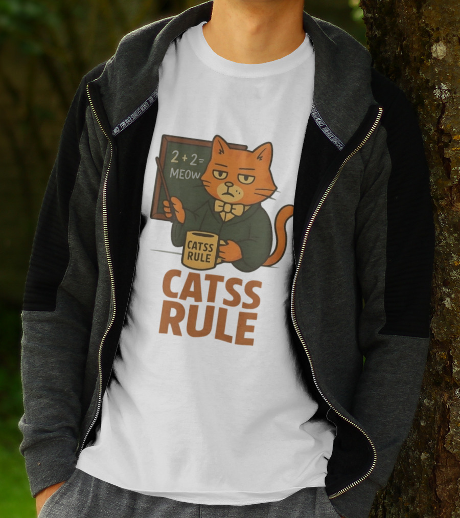 Catss Rule Teacher 2+2 Equals Meow Coffee T-Shirt