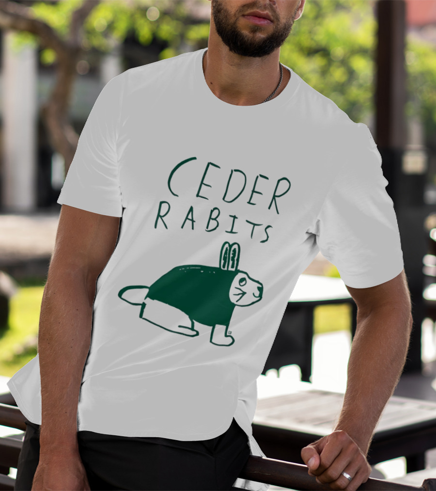 Ceder Rabits Hand Drawn Rabbit Bunny Sketch T-Shirt