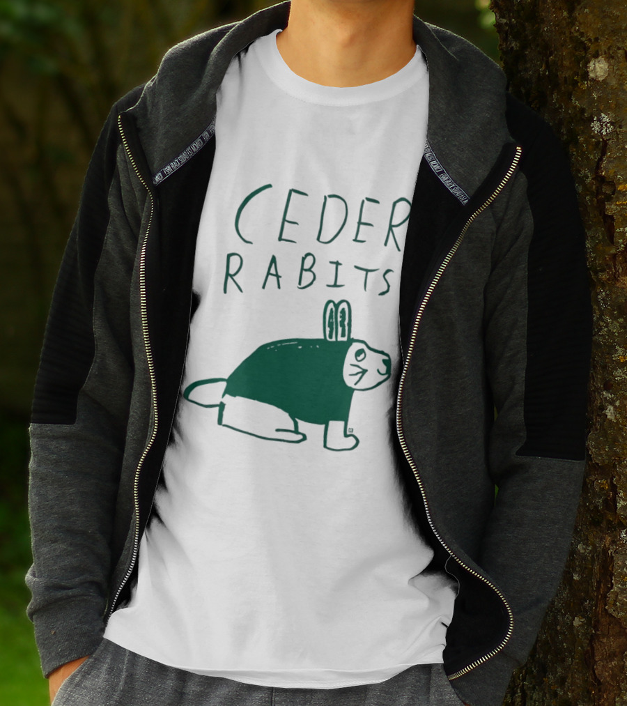 Ceder Rabits Hand Drawn Rabbit Bunny Sketch T-Shirt