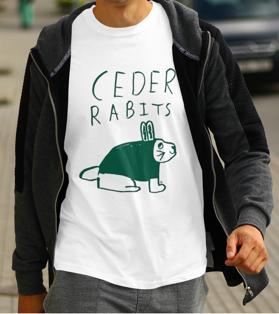 Ceder Rabits Hand Drawn Rabbit Bunny Sketch T-Shirt