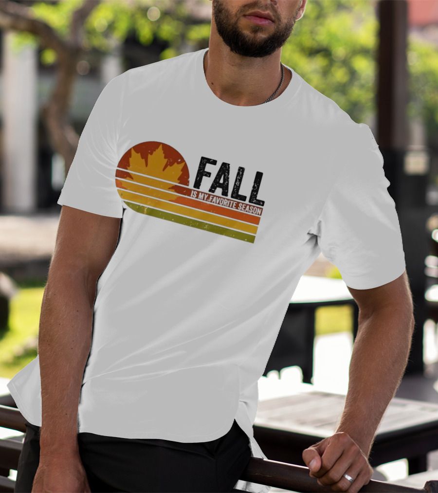 Distressed Fall Is My Favorite Season Maple Leaf T-Shirt