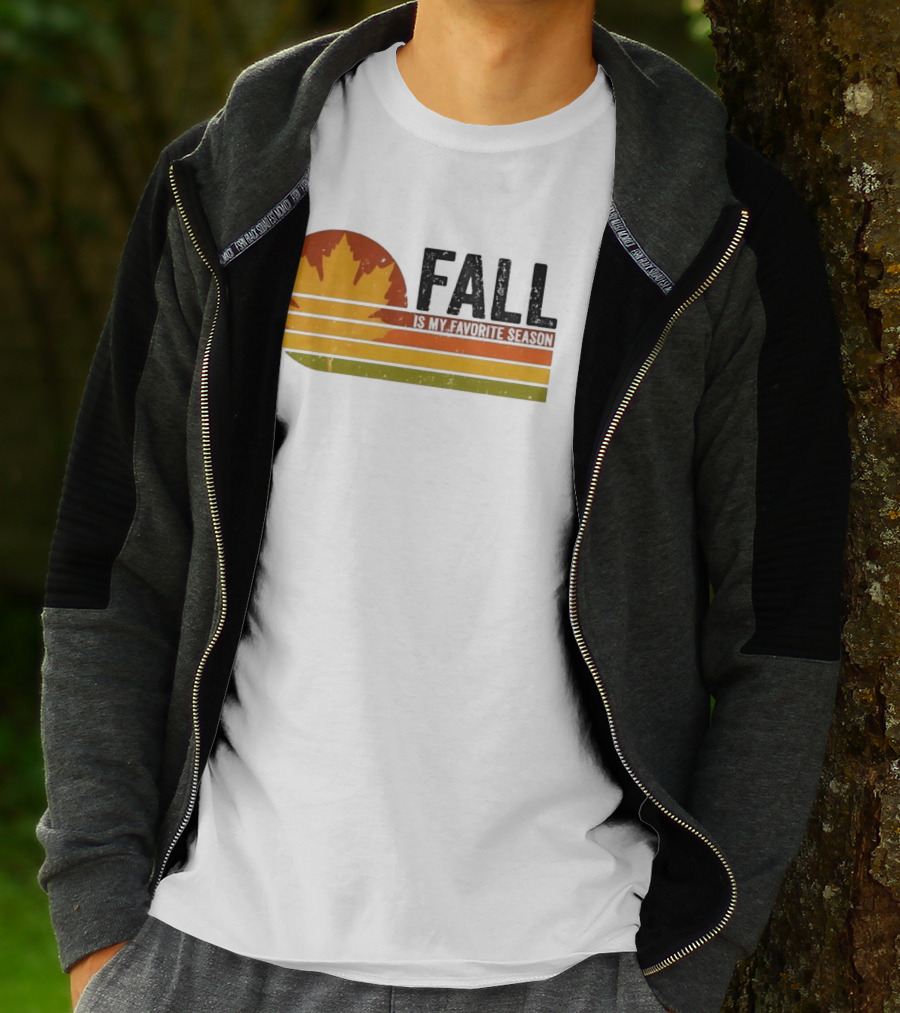Distressed Fall Is My Favorite Season Maple Leaf T-Shirt
