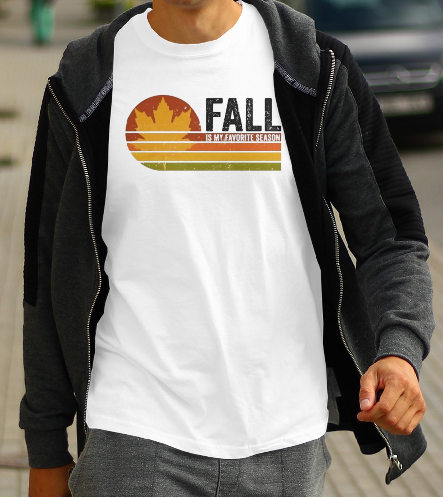 Distressed Fall Is My Favorite Season Maple Leaf T-Shirt