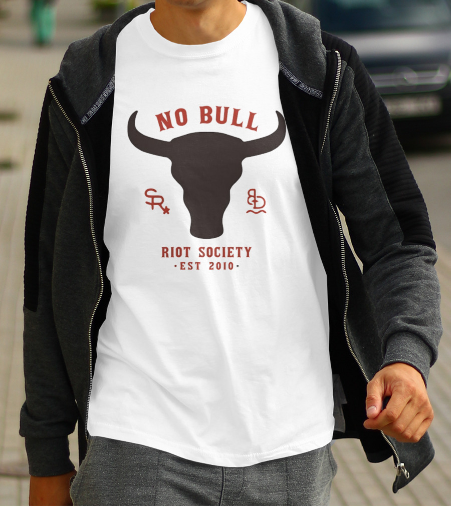 No Bull Riot Society Est 2010 Western Streetwear Bull Head Western T-Shirt