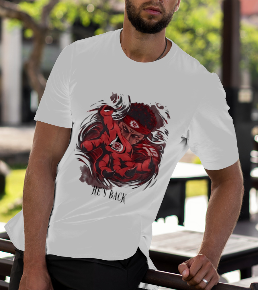 Patrick Mahomes He's Back Kansas City Chiefs Anime Style Football T-Shirt