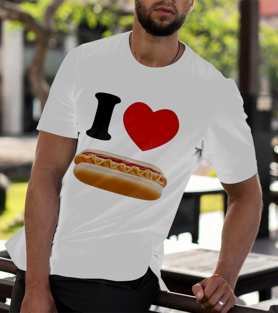 I Love Hot Dogs Summer Grilling Food T-Shirt