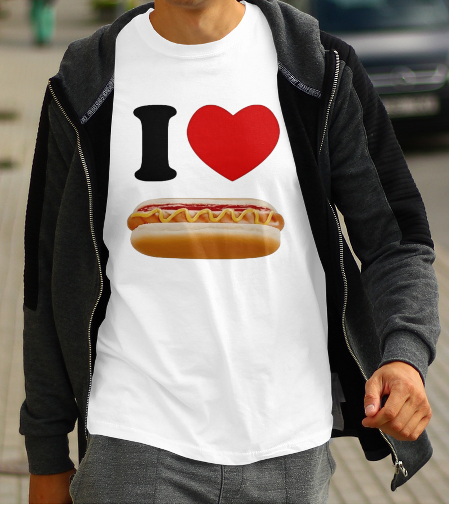 I Love Hot Dogs Summer Grilling Food T-Shirt