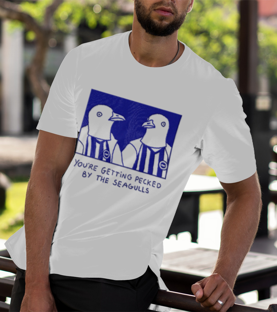 You're Getting Pecked By The Seagulls Striped Seagull T-Shirt