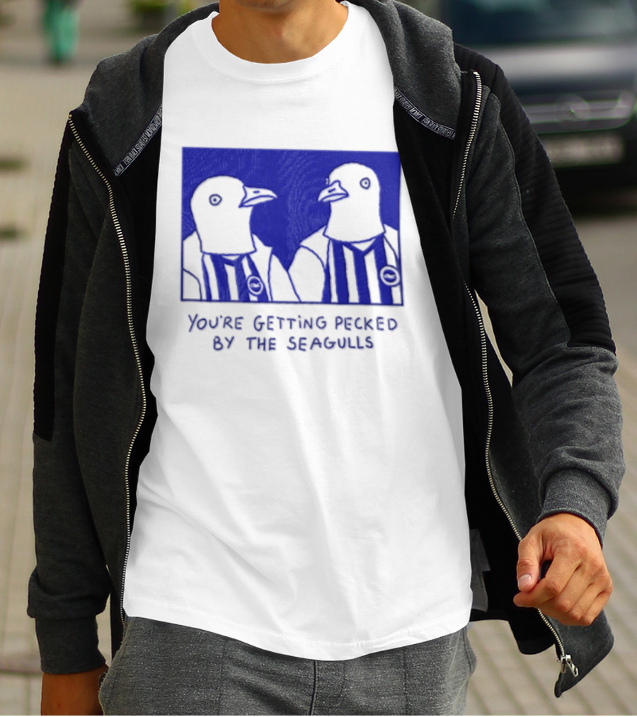 You're Getting Pecked By The Seagulls Striped Seagull T-Shirt