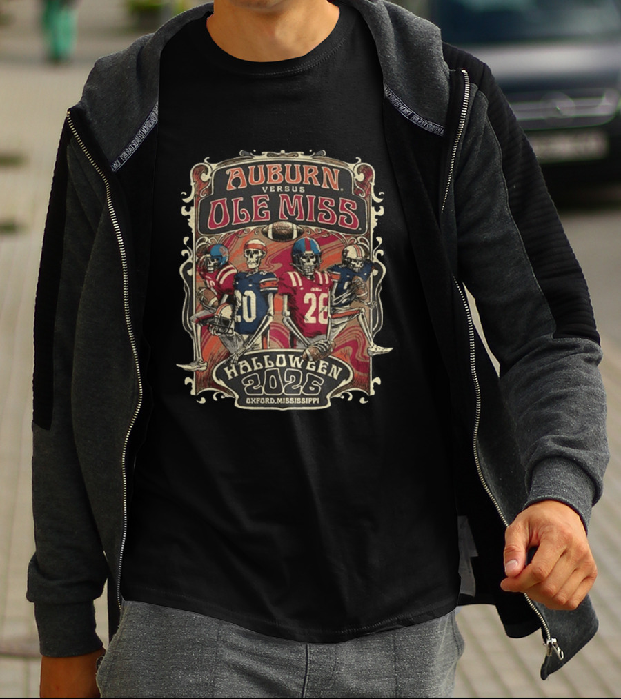 Auburn Versus Ole Miss Halloween 2026 Oxford Mississippi Football Matchup T-Shirt