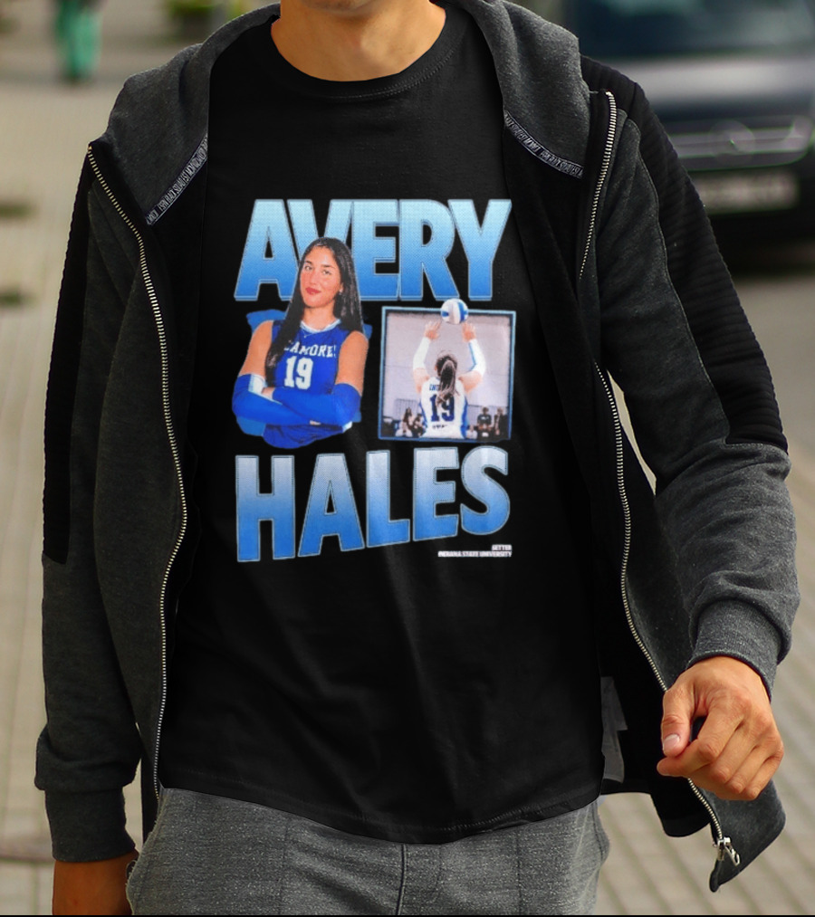 Avery Hales Indiana State Sycamores Volleyball No 19 Setter T-Shirt