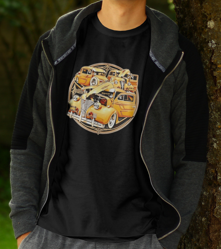 Brown Pride Lowrider Classic Cars Vintage Custom Car Art Deco T-Shirt