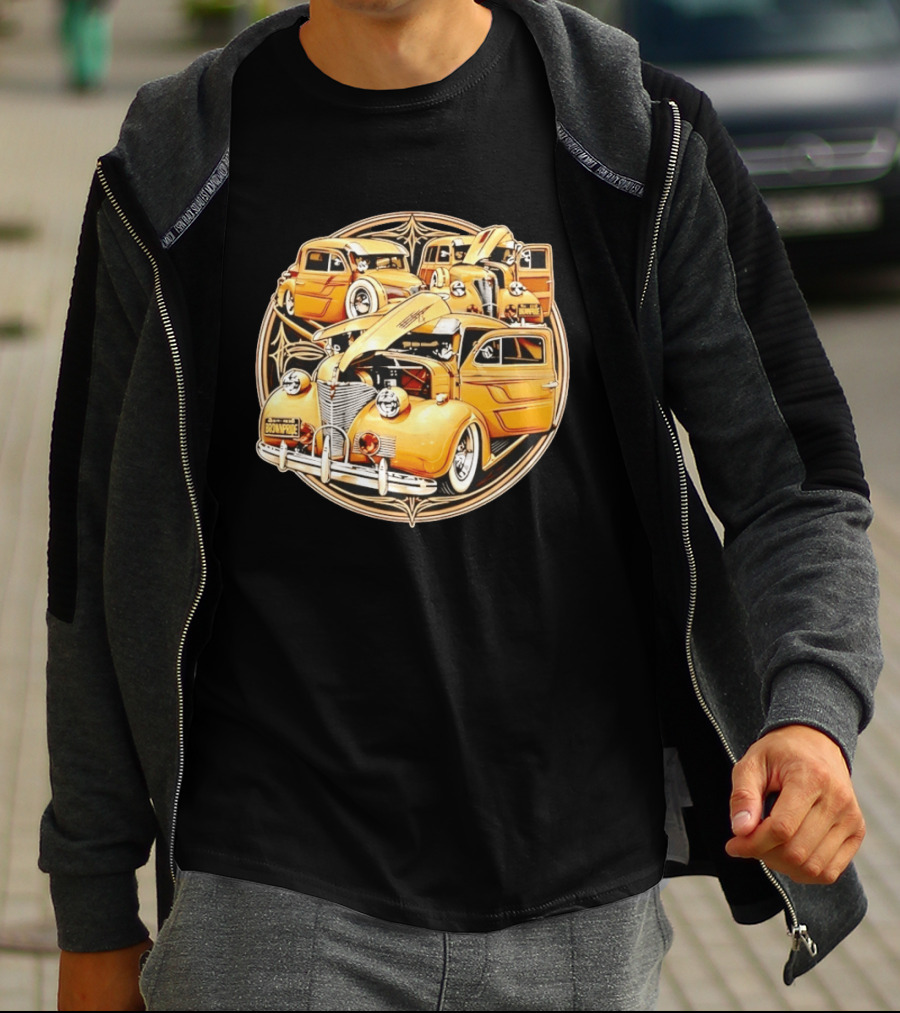 Brown Pride Lowrider Classic Cars Vintage Custom Car Art Deco T-Shirt