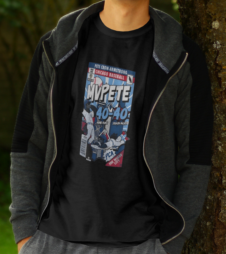 Chicago Cubs MVPete Pete Crow Armstrong 40 Home Runs 40 Stolen Bases Comic The Windy City T-Shirt