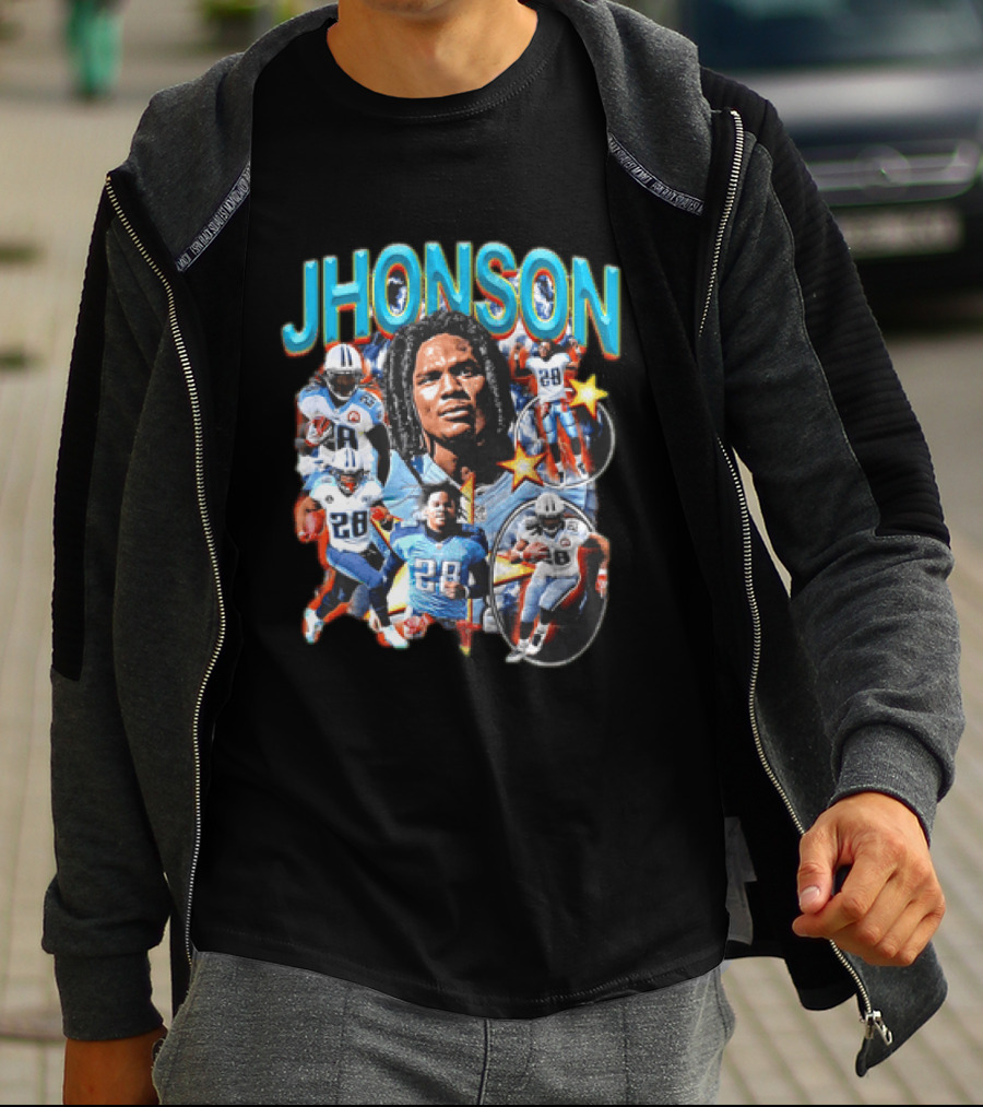 Chris Johnson Tennessee Titans 2000 Yard Season Jhonson 28 NFL Football T-Shirt