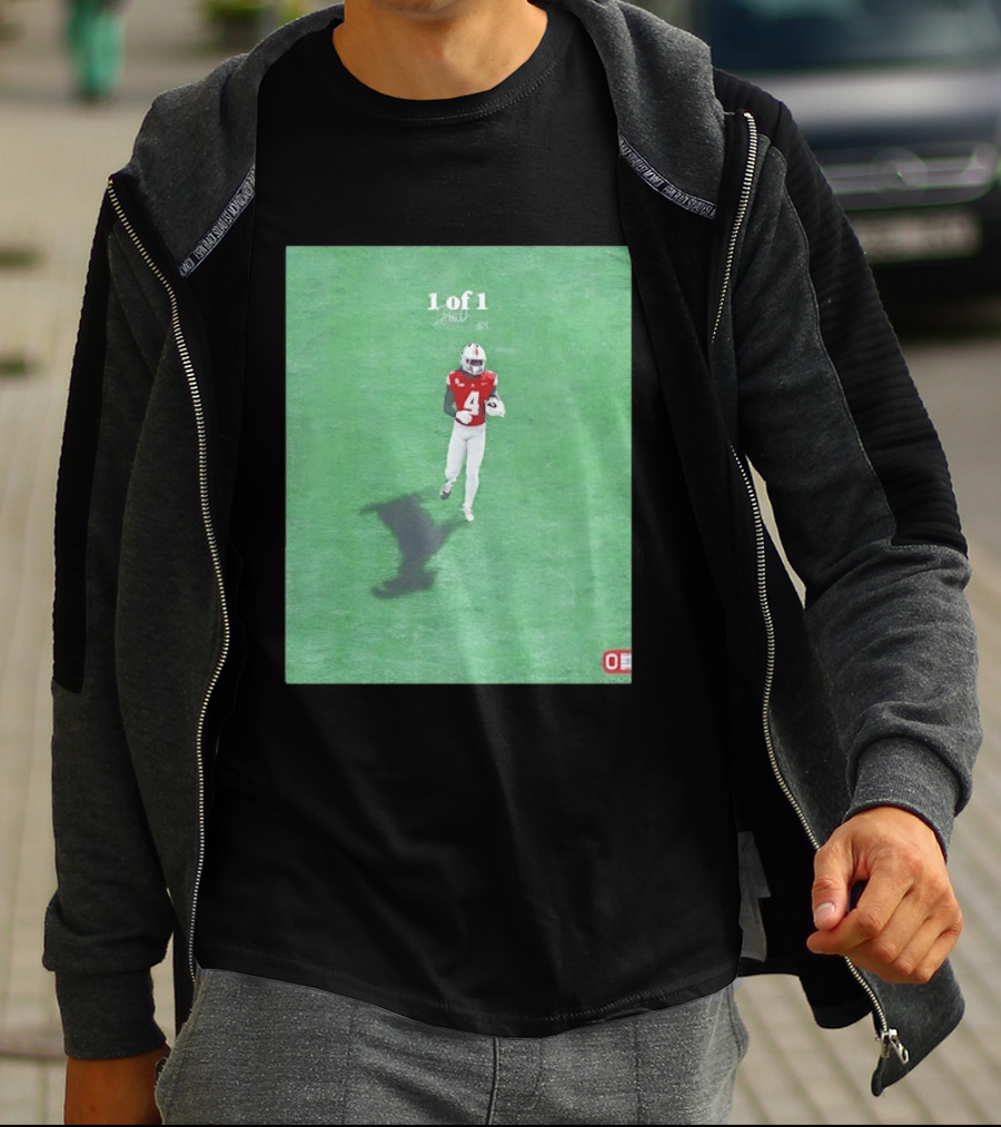 Julian Fleming Ohio State Buckeyes 1 Of 1 Number 4 Football Player T-Shirt