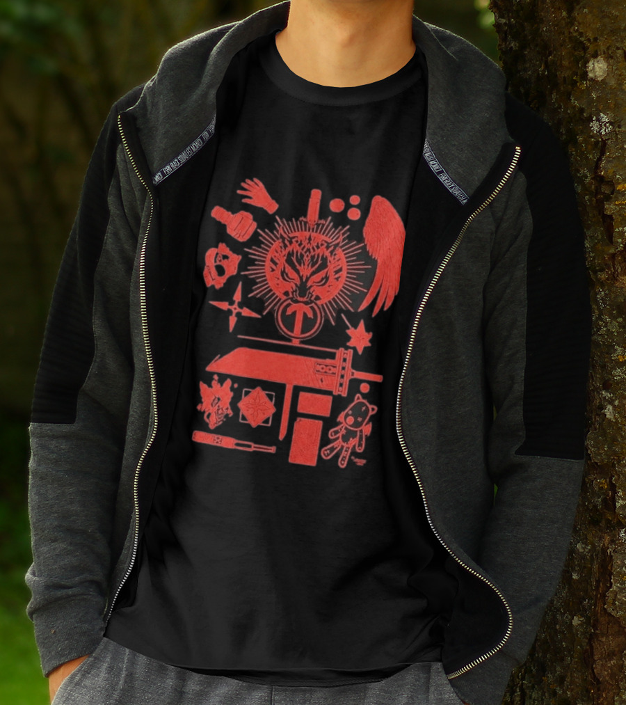 Damien Haas Final Fantasy Symbols And Iconic Items T-Shirt