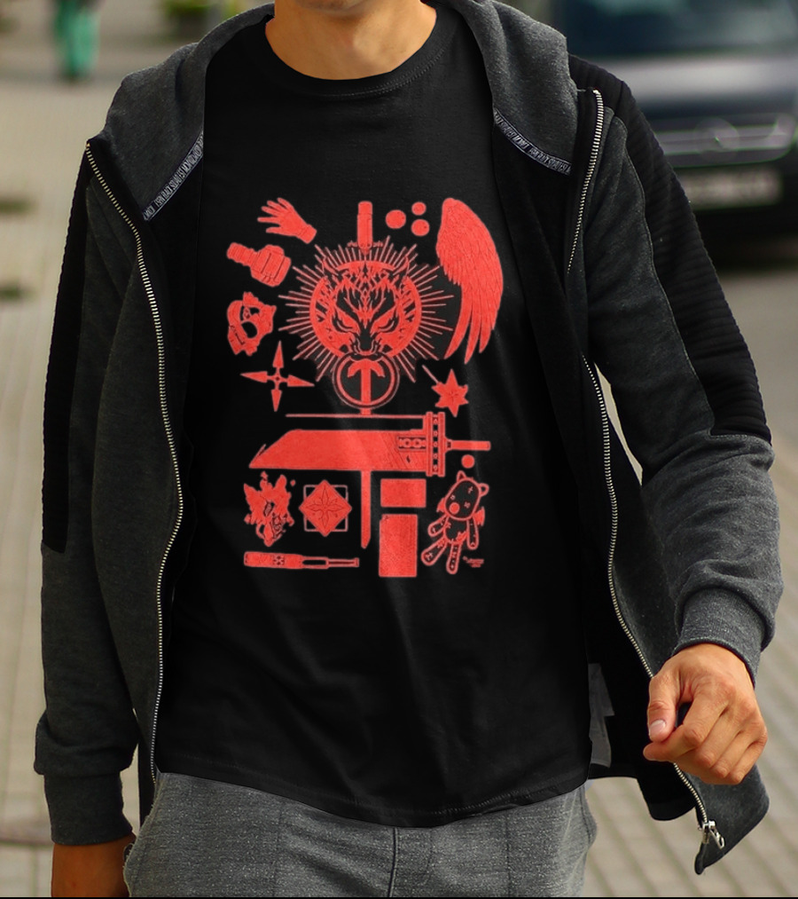 Damien Haas Final Fantasy Symbols And Iconic Items T-Shirt