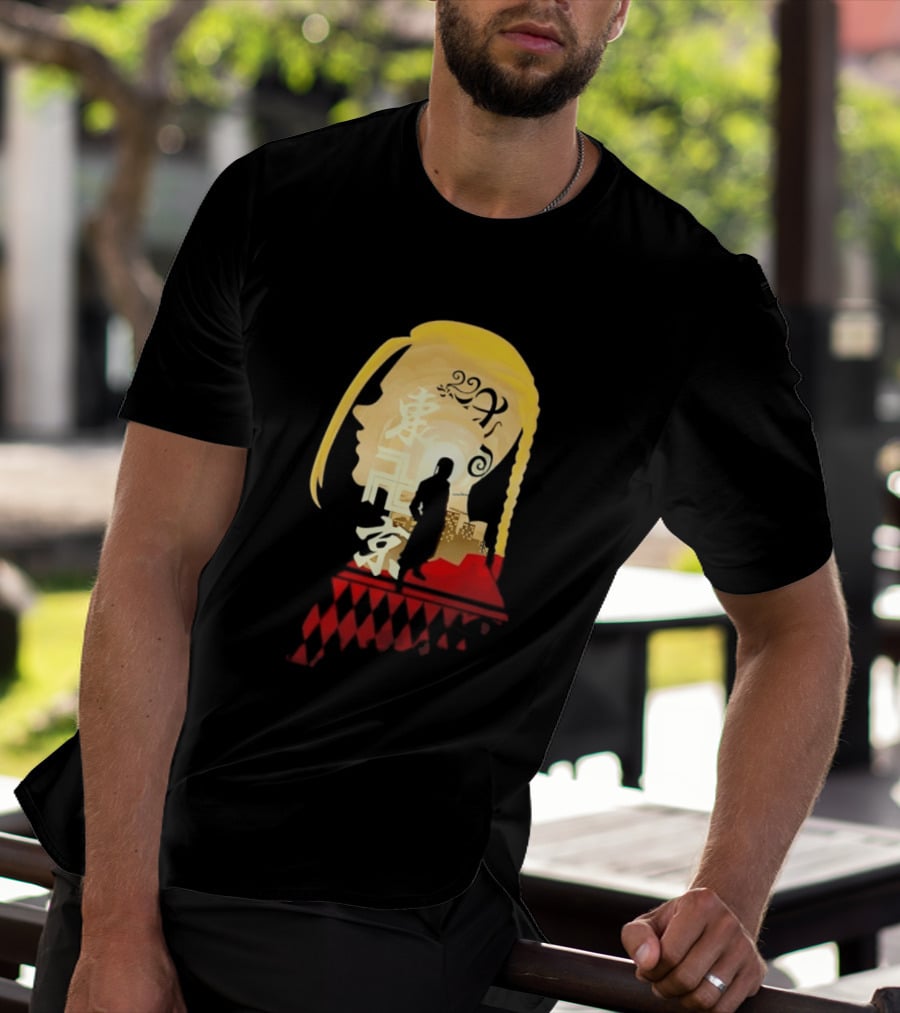 Ken Ryuguji Tokyo Revengers Draken Silhouette Art Japan Cityscape Hair T-Shirt