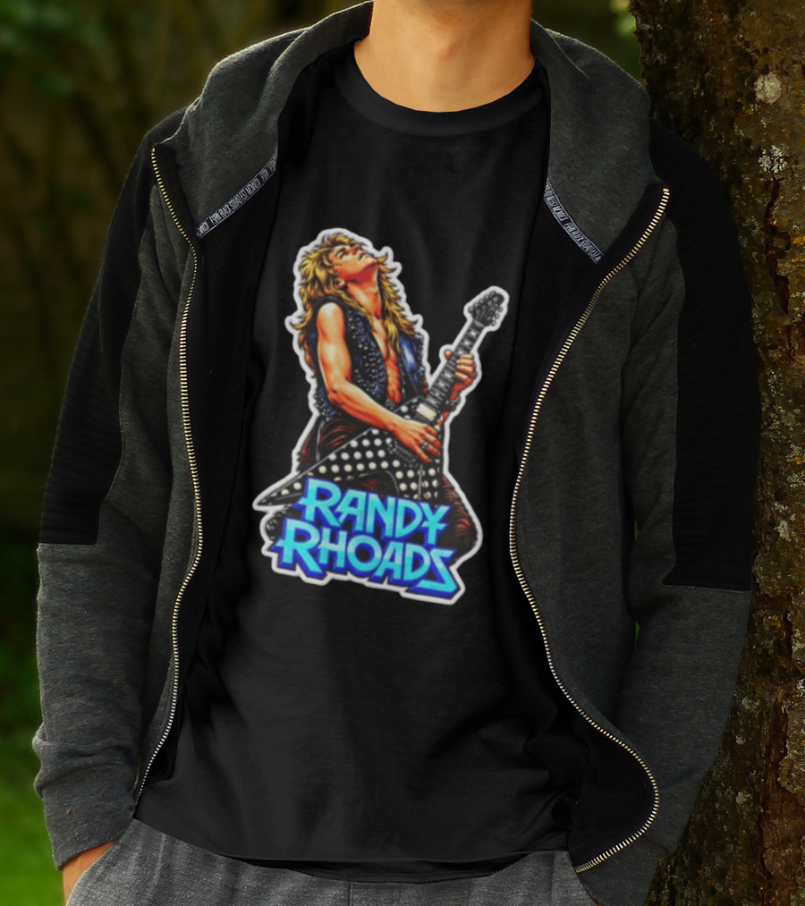Randy Rhoads Polka Guitar Blonde Guitarist Playing T-Shirt