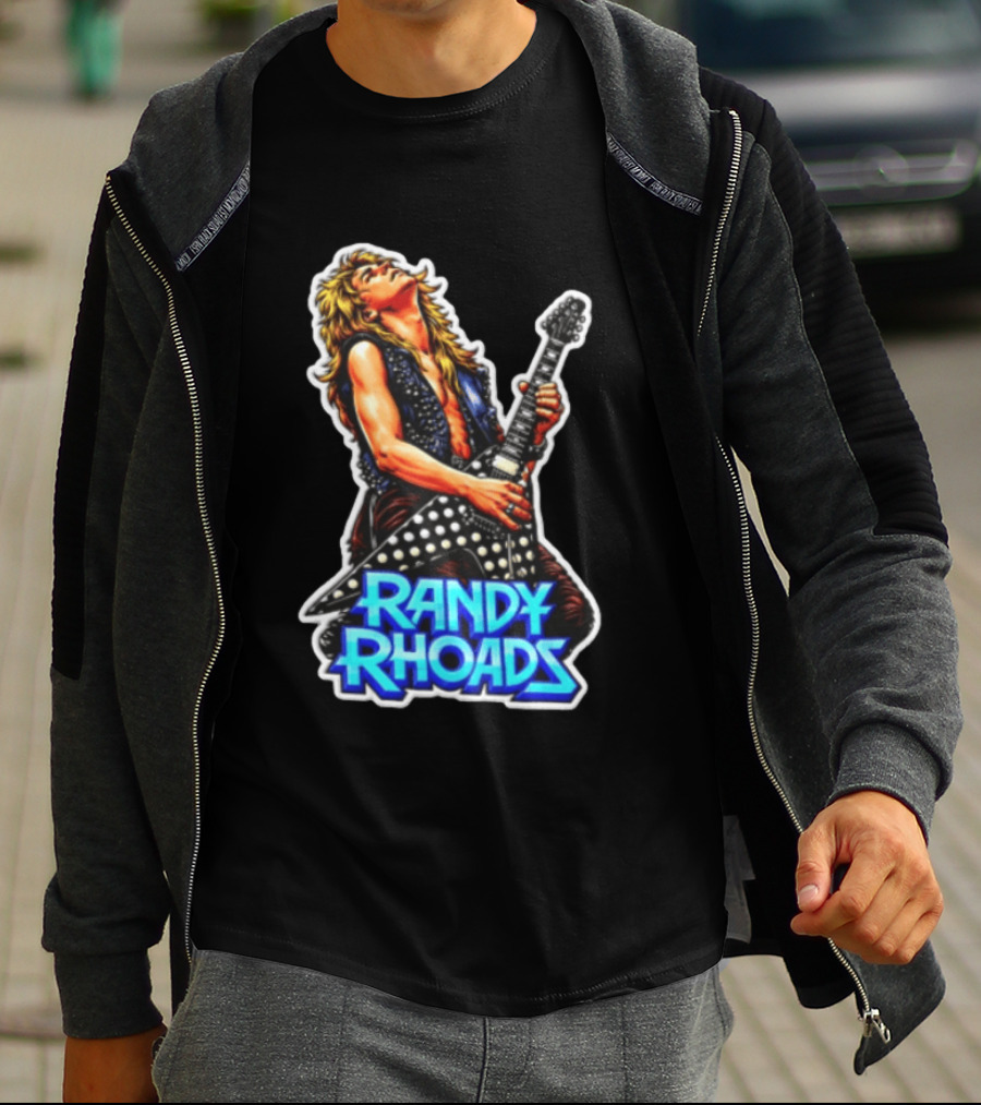 Randy Rhoads Polka Guitar Blonde Guitarist Playing T-Shirt