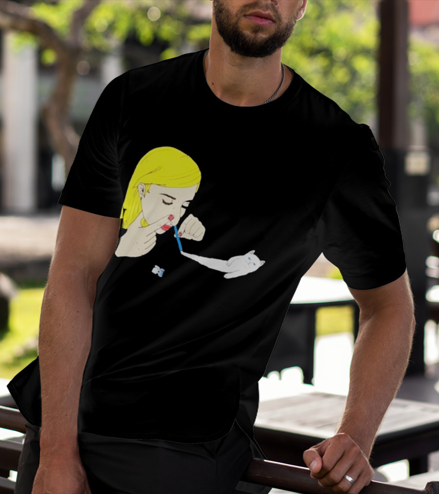 Ripndip Nermal Snorting Cat Blonde Girl Streetwear T-Shirt