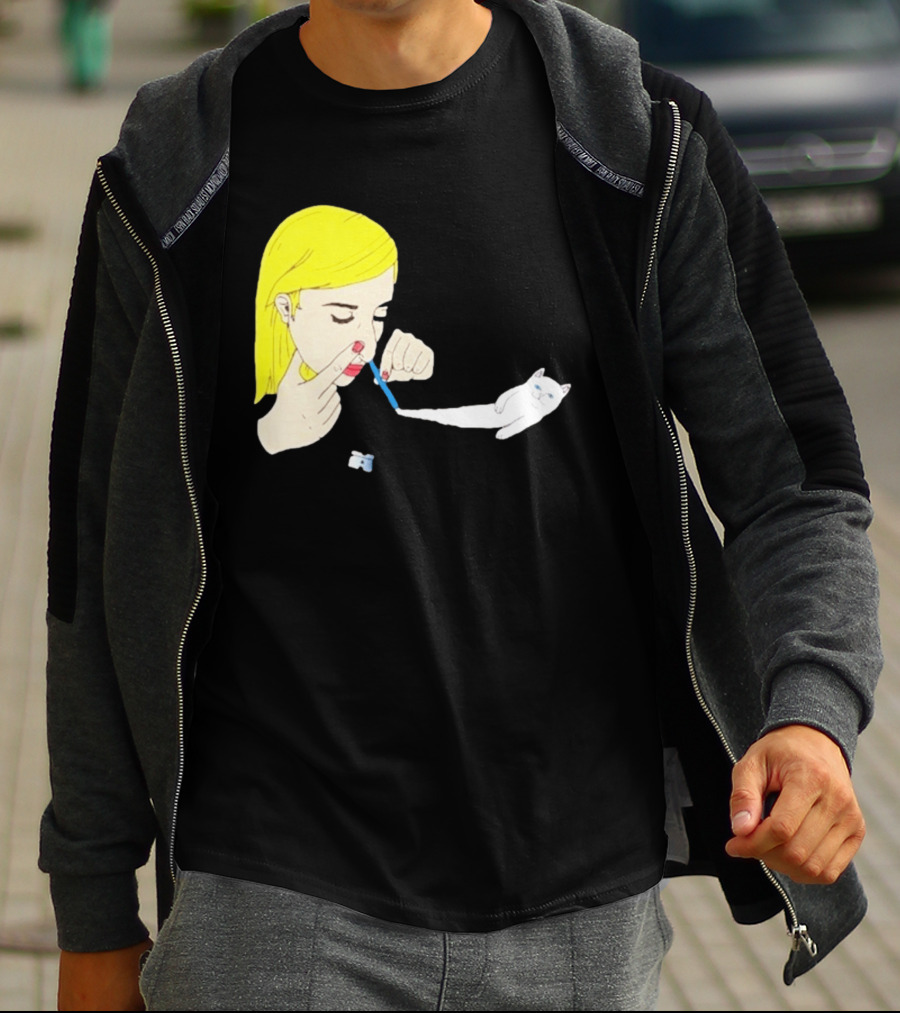 Ripndip Nermal Snorting Cat Blonde Girl Streetwear T-Shirt
