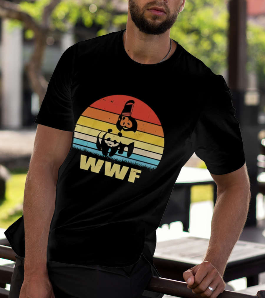 WWF Panda Retro Sunset World Wildlife Fund T-Shirt