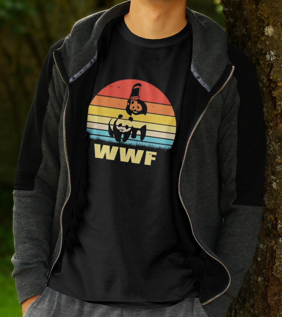 WWF Panda Retro Sunset World Wildlife Fund T-Shirt