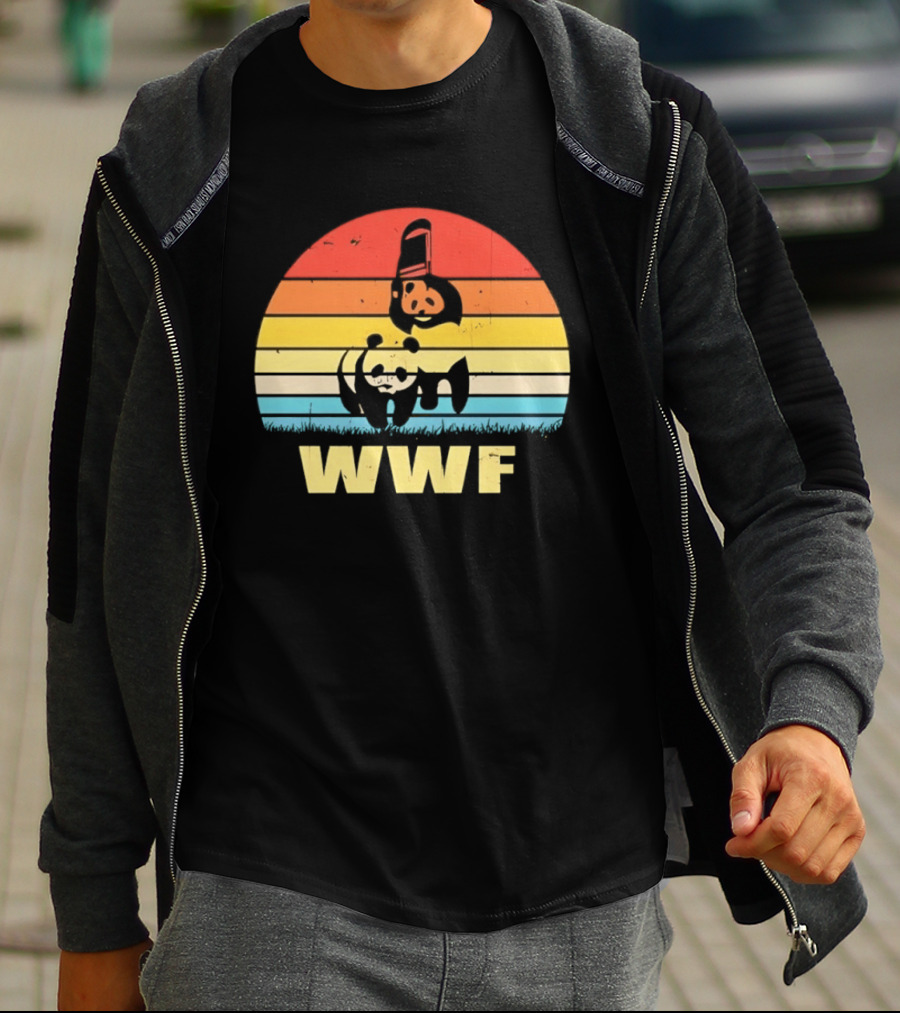 WWF Panda Retro Sunset World Wildlife Fund T-Shirt